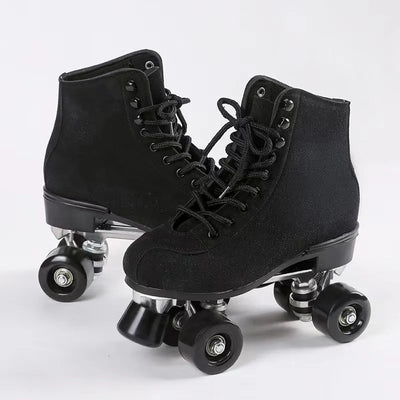 Leather Roller Skates Shoes Quad Sneakers 4