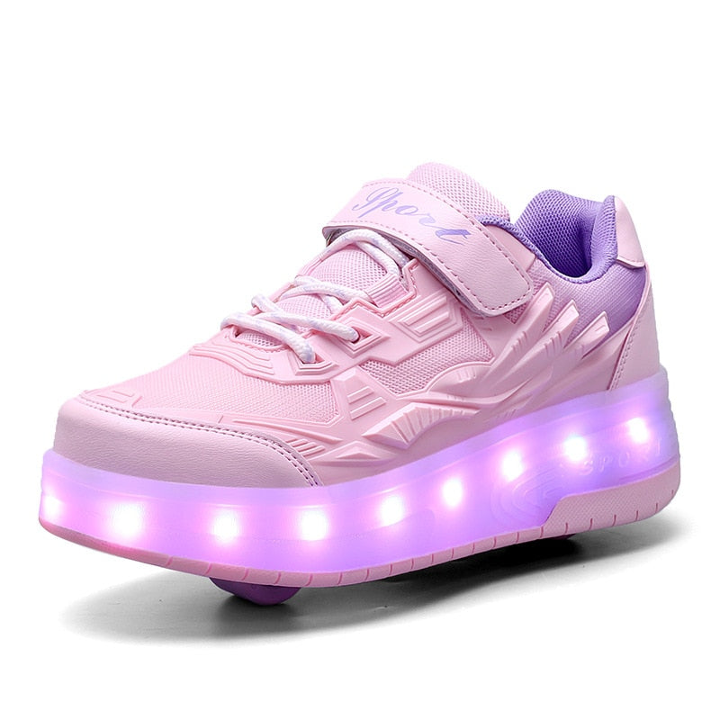 LED Roller Skates - Detachable Sneakers LED Roller Skates - Detachable Sneakers Furvenzy Violet Men's 2 (Ladies 3)