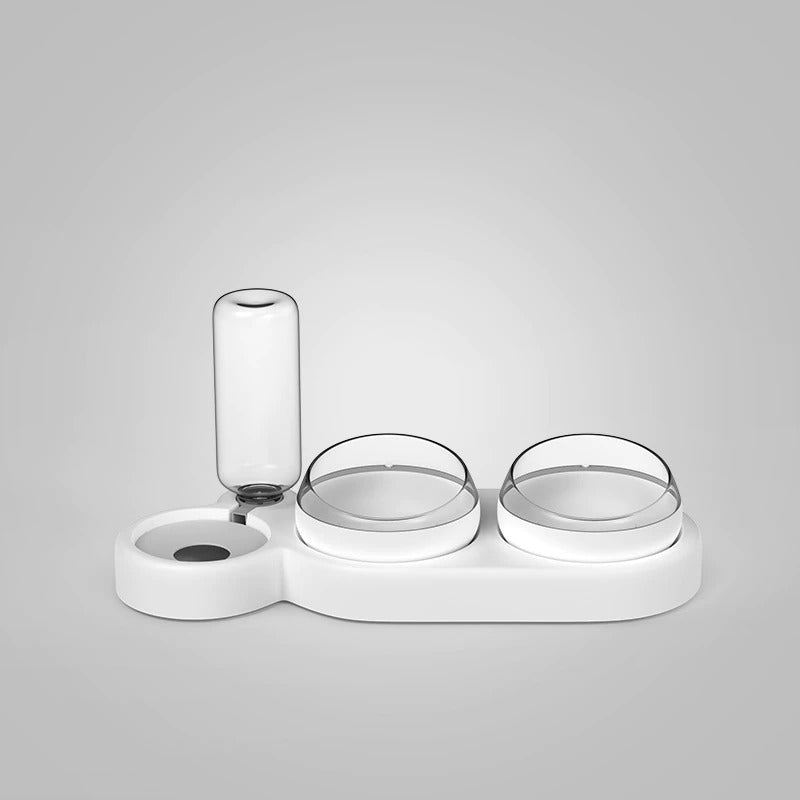 3 in 1 Elevated Cat Bowl with Water Fountain 3 in 1 Elevated Cat Bowl with Water Fountain Furvenzy White 500ml
