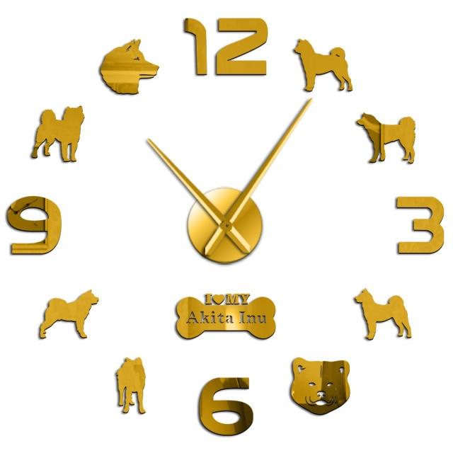 Akita Inu Wall Clock Akita Inu Wall Clock Furvenzy Gold 27 Inch