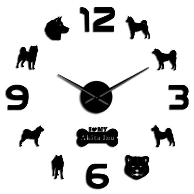 Akita Inu Wall Clock Akita Inu Wall Clock Furvenzy Black 27 Inch