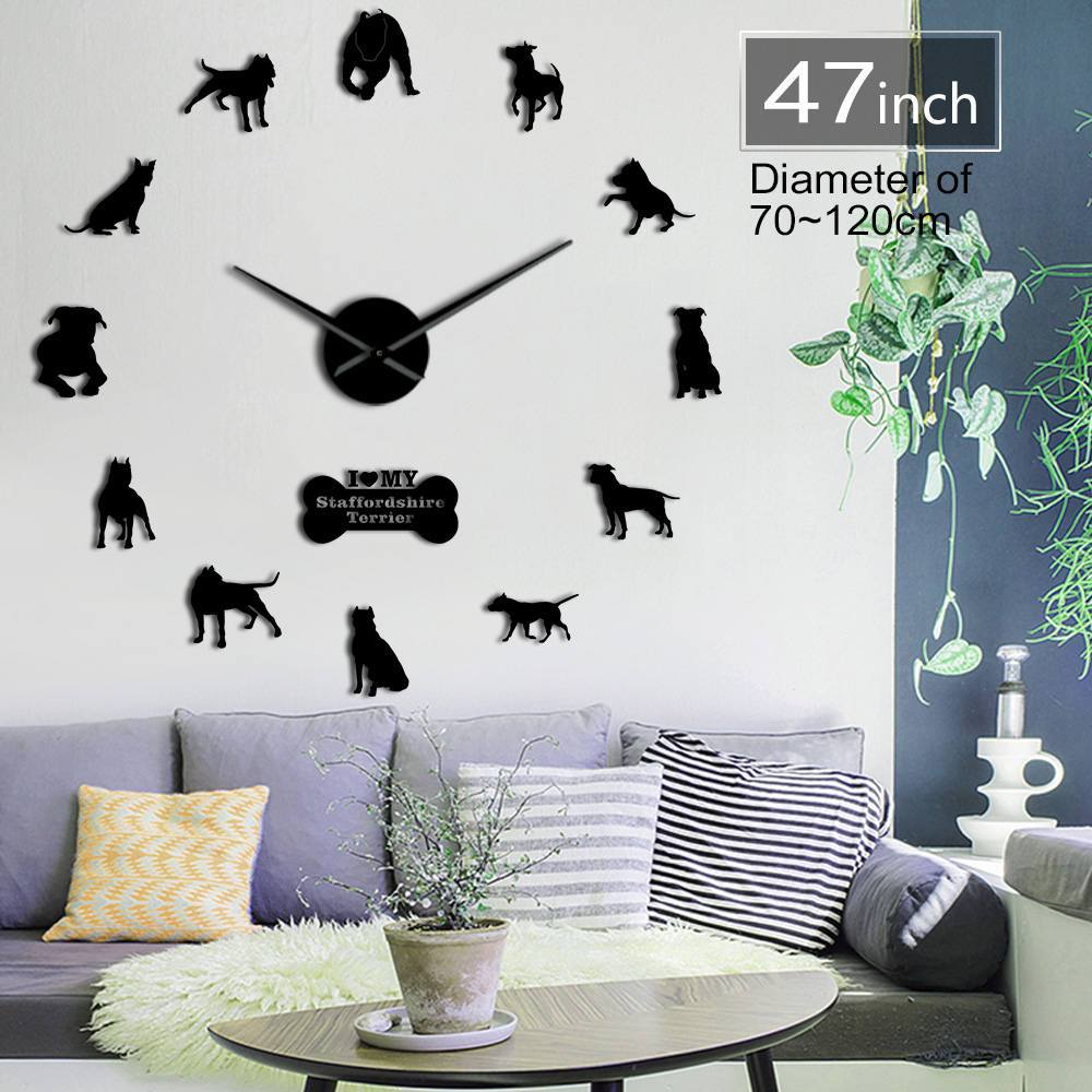 American Pit Bull Wall Clock American Pit Bull Wall Clock Furvenzy Black 47 Inch