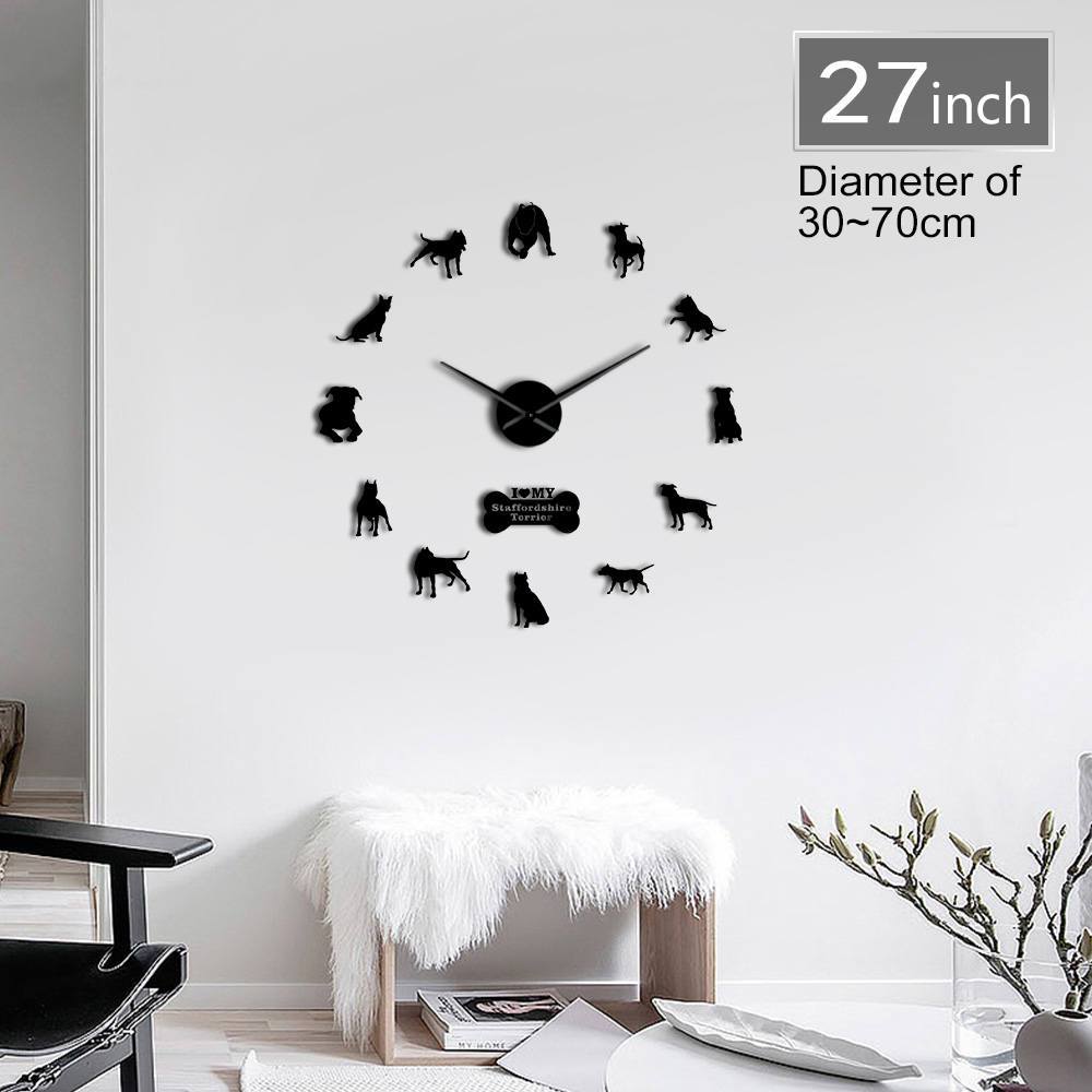 American Pit Bull Wall Clock American Pit Bull Wall Clock Furvenzy Black 27 Inch