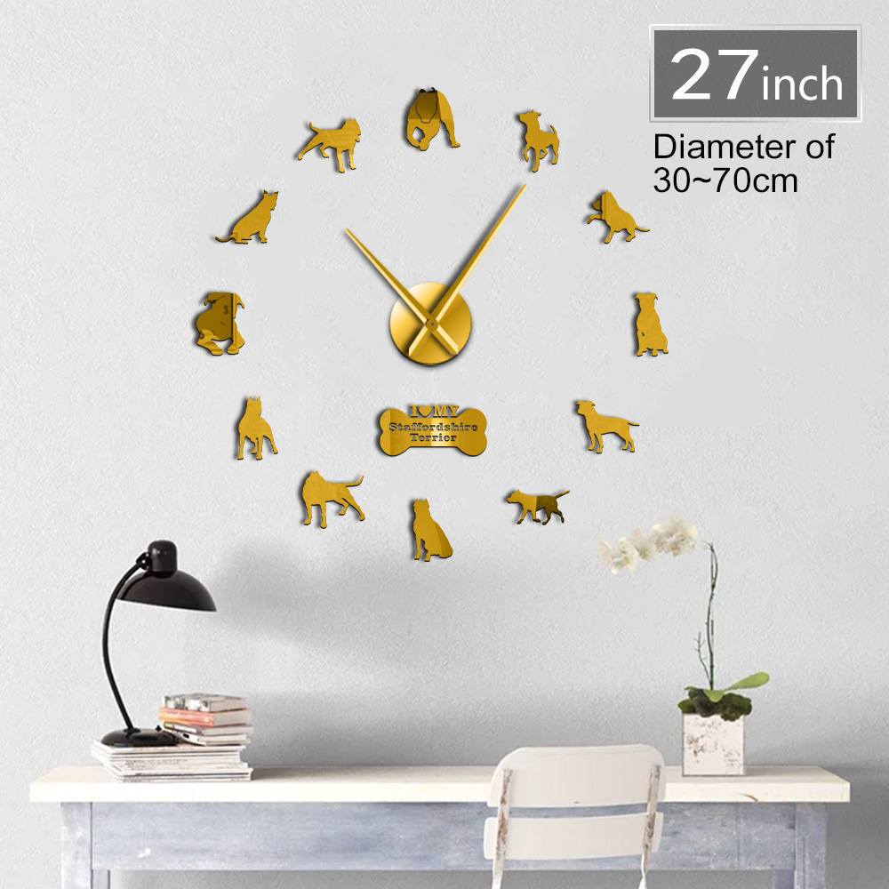 American Pit Bull Wall Clock American Pit Bull Wall Clock Furvenzy Gold 27 Inch