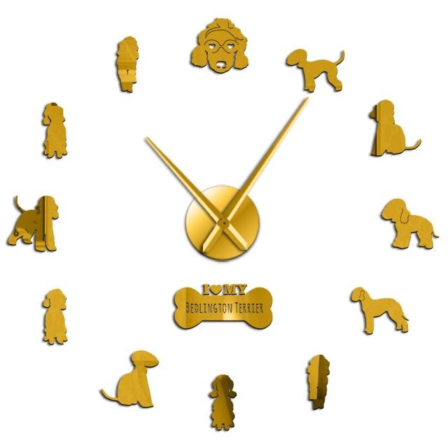 Bedlington Terrier Wall Clock Bedlington Terrier Wall Clock Furvenzy Gold 27 Inch
