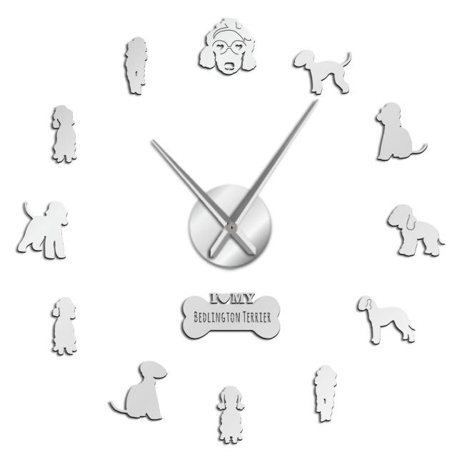 Bedlington Terrier Wall Clock Bedlington Terrier Wall Clock Furvenzy Silver 27 Inch