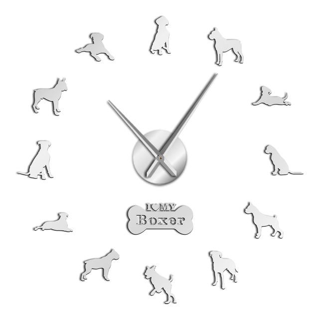 Boxer Dog Wall Clock Boxer Dog Wall Clock Furvenzy Silver 27 Inch