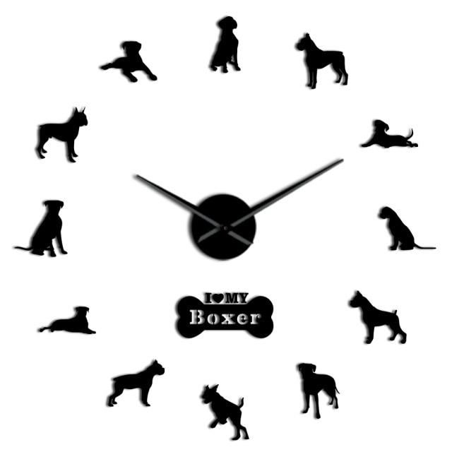 Boxer Dog Wall Clock Boxer Dog Wall Clock Furvenzy Black 27 Inch