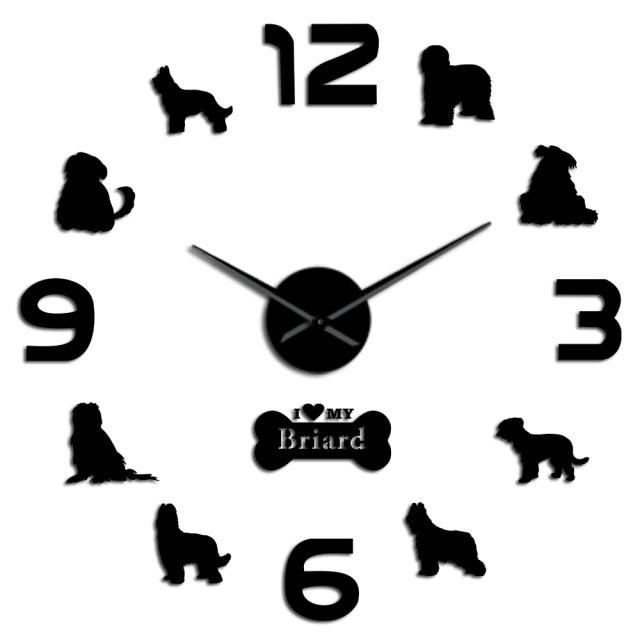 Briard Dog Wall Clock Briard Dog Wall Clock Furvenzy Black 27 Inch