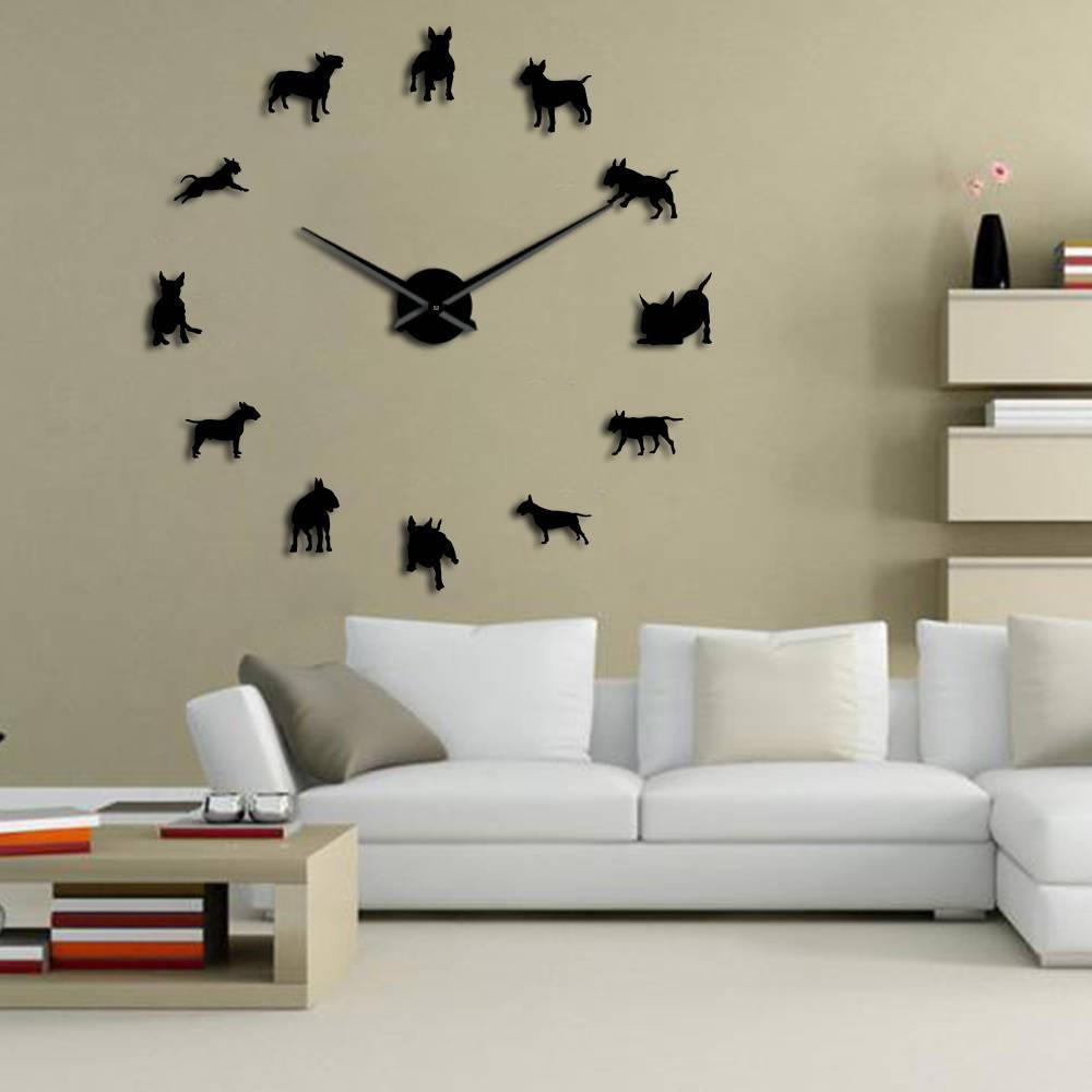 Bull Terrier Wall Clock Bull Terrier Wall Clock Furvenzy Black 27 Inch
