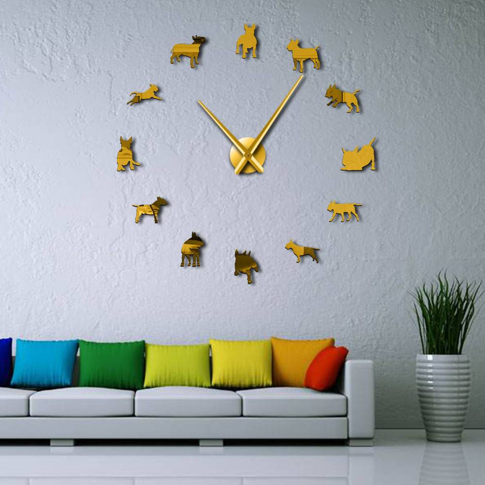 Bull Terrier Wall Clock Bull Terrier Wall Clock Furvenzy Gold 27 Inch