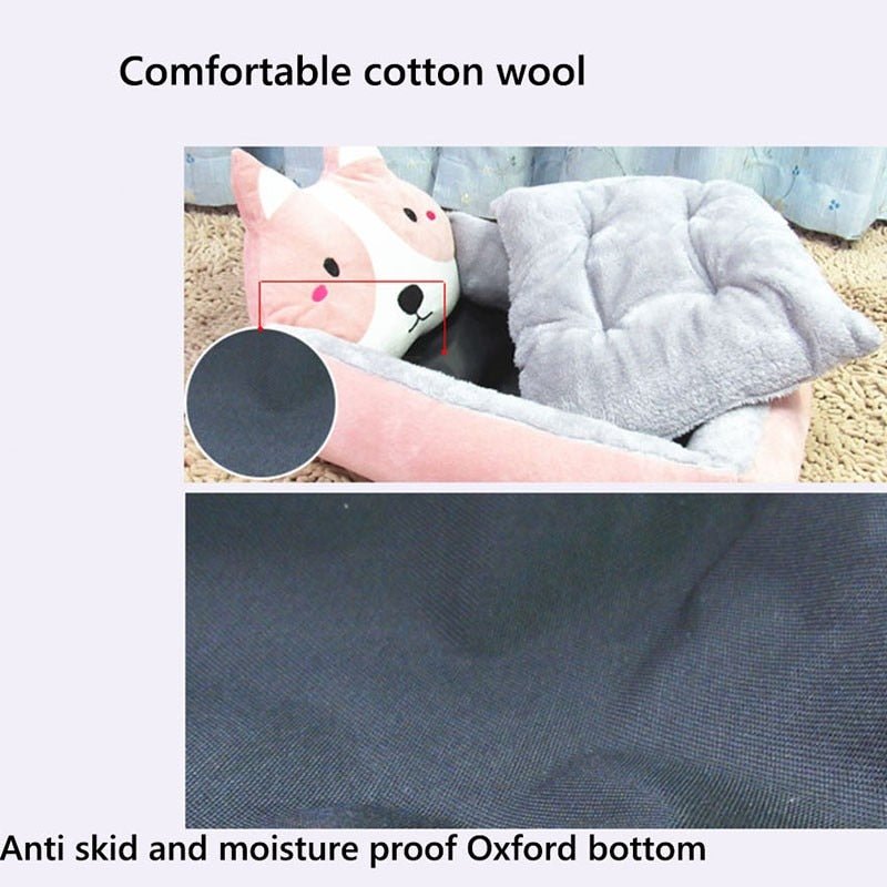 Cartoon Kennel Removable Washable Dog Bed Sofa Cartoon Kennel Removable Washable Dog Bed Sofa Furvenzy
