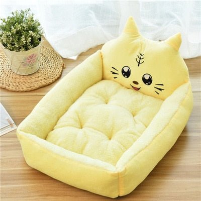 Cartoon Kennel Removable Washable Dog Bed Sofa Cartoon Kennel Removable Washable Dog Bed Sofa Furvenzy Yellow 50cm