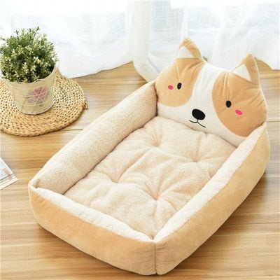 Cartoon Kennel Removable Washable Dog Bed Sofa Cartoon Kennel Removable Washable Dog Bed Sofa Furvenzy Camel 50cm