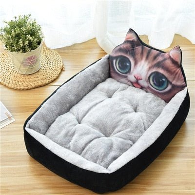 Cartoon Kennel Removable Washable Dog Bed Sofa Cartoon Kennel Removable Washable Dog Bed Sofa Furvenzy Black 50cm