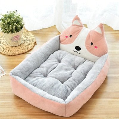 Cartoon Kennel Removable Washable Dog Bed Sofa Cartoon Kennel Removable Washable Dog Bed Sofa Furvenzy Pink 50cm