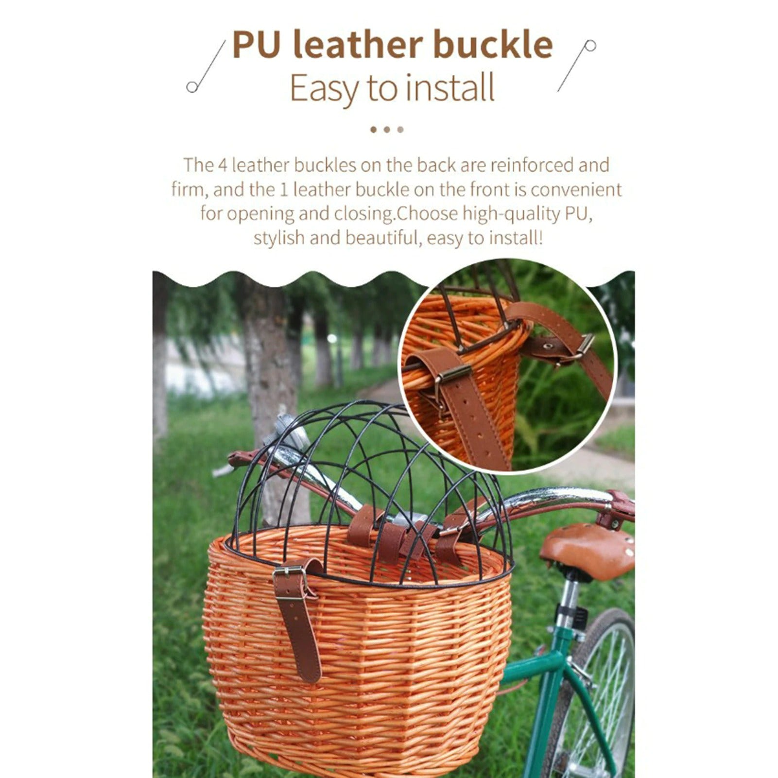 Pet Bike Front Basket Carrier Handwoven Pet Bike Front Basket Carrier Handwoven Furvenzy