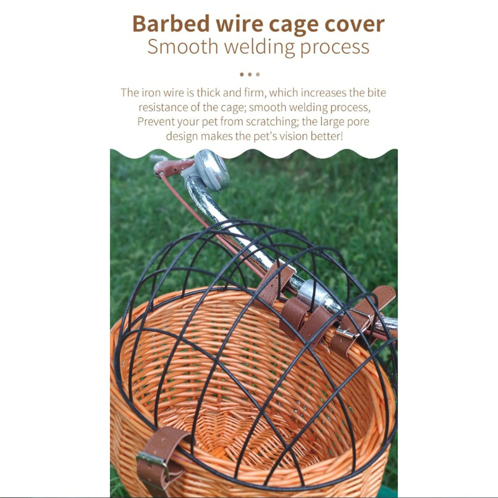 Pet Bike Front Basket Carrier Handwoven Pet Bike Front Basket Carrier Handwoven Furvenzy