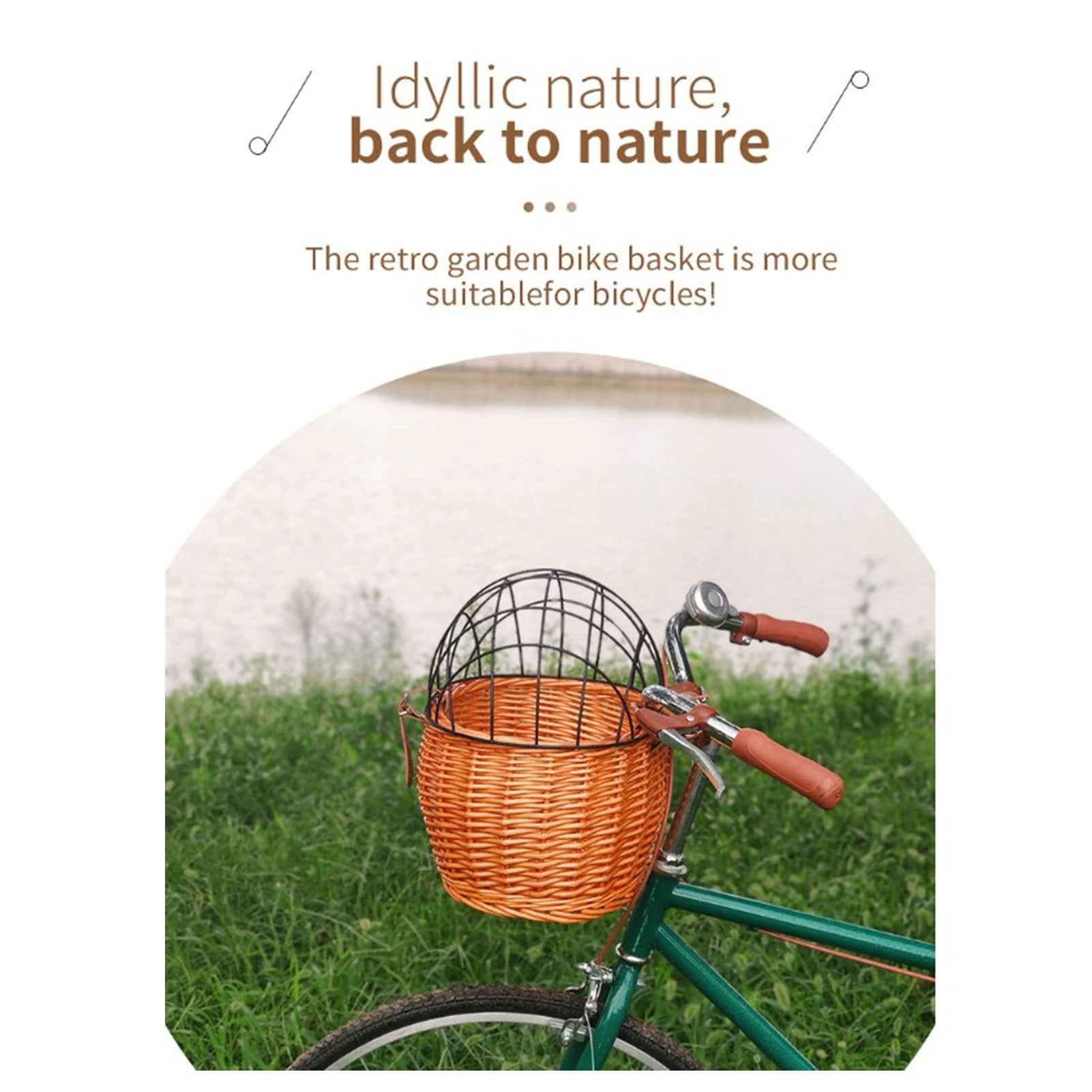 Pet Bike Front Basket Carrier Handwoven Pet Bike Front Basket Carrier Handwoven Furvenzy