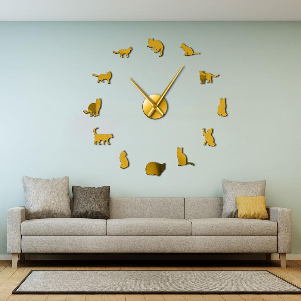 Cats Silhouette Wall Clock Cats Silhouette Wall Clock Furvenzy