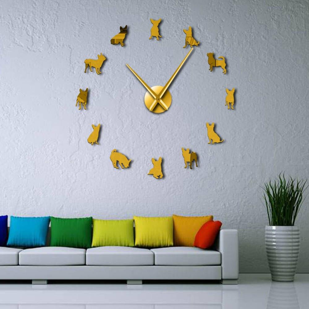 Chihuahua Wall Clock Chihuahua Wall Clock Furvenzy Gold 27 Inch
