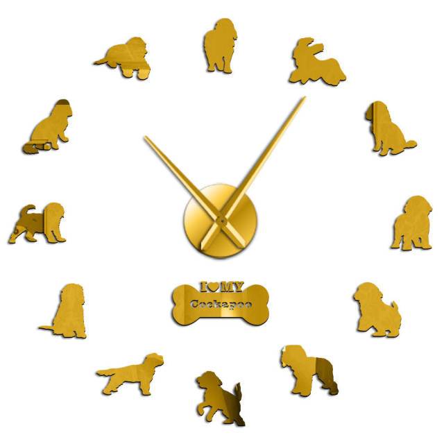 Cockapoo Dog Wall Clock Cockapoo Dog Wall Clock Furvenzy Gold 27 Inch