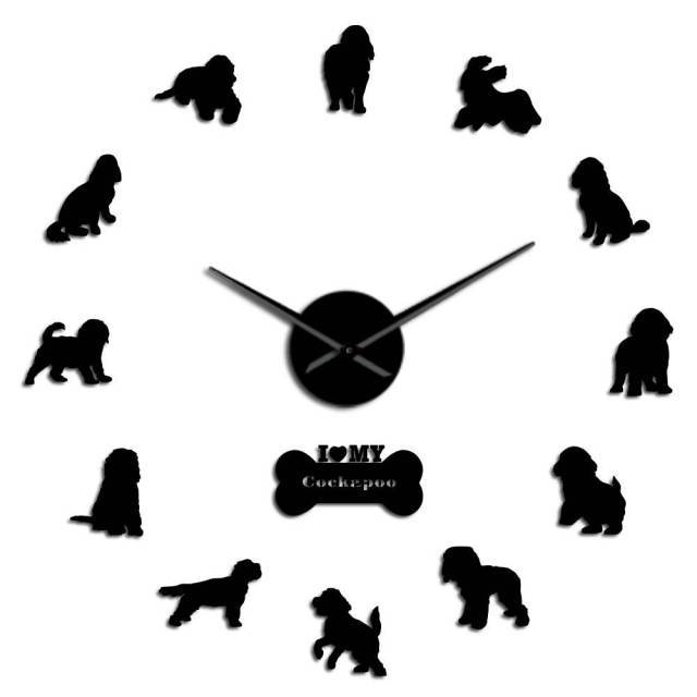 Cockapoo Dog Wall Clock Cockapoo Dog Wall Clock Furvenzy Black 27 Inch