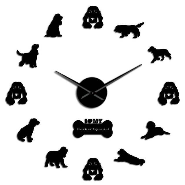 Cocker Spaniel Wall Clock Cocker Spaniel Wall Clock Furvenzy Black 27 Inch