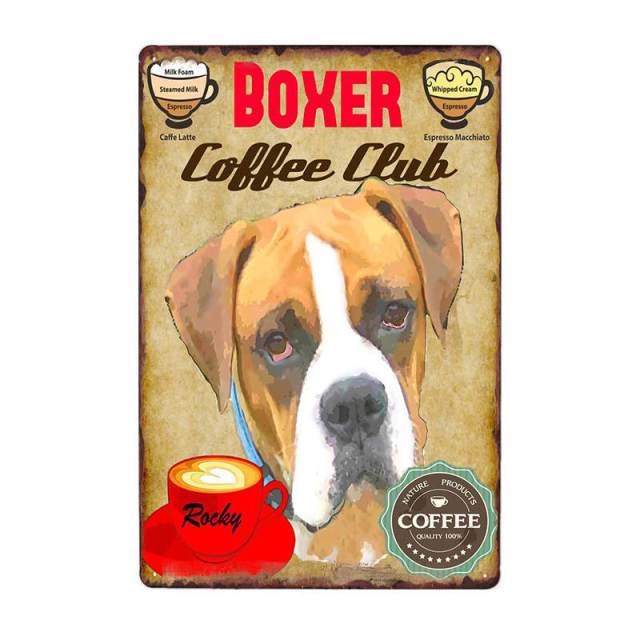 Coffee Painting Dog Wall Plaque Coffee Painting Dog Wall Plaque Furvenzy Boxer
