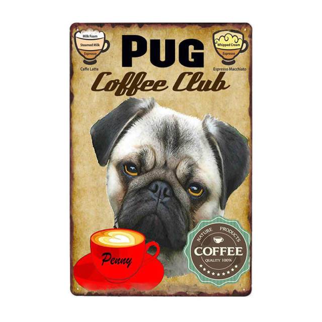 Coffee Painting Dog Wall Plaque Coffee Painting Dog Wall Plaque Furvenzy Pug