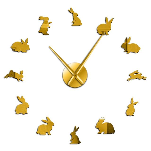 Cute Rabbit Wall Clock Cute Rabbit Wall Clock Furvenzy Gold 27 Inch