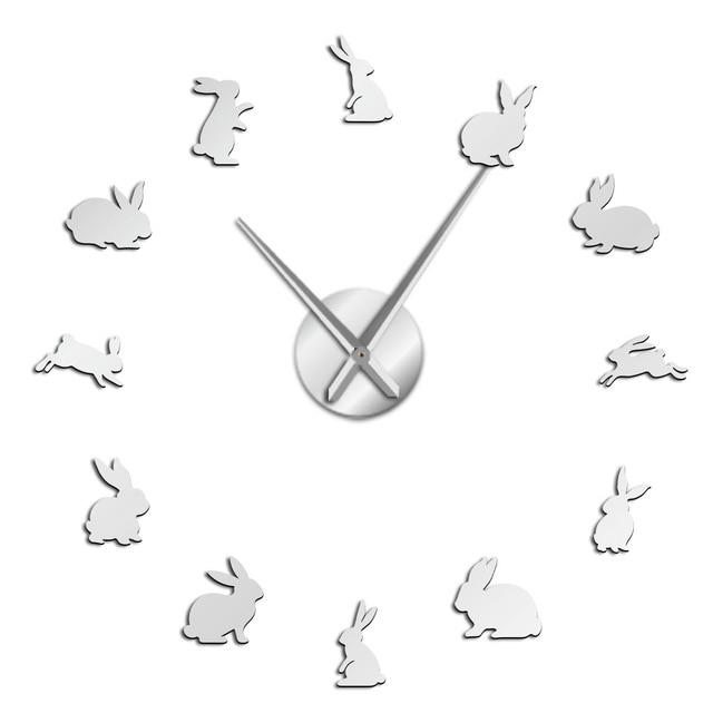 Cute Rabbit Wall Clock Cute Rabbit Wall Clock Furvenzy Silver 27 Inch