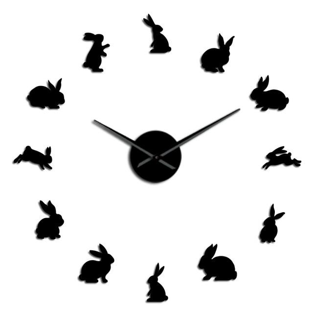 Cute Rabbit Wall Clock Cute Rabbit Wall Clock Furvenzy Black 27 Inch