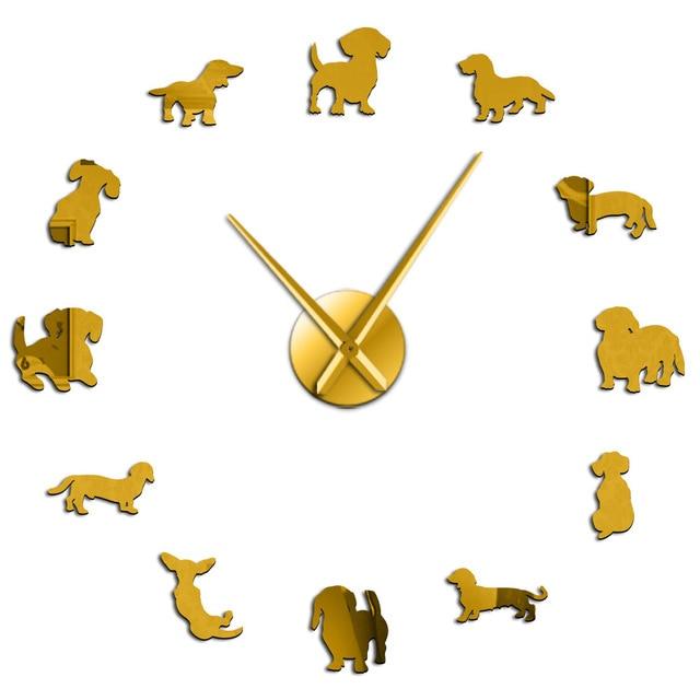 Dachshund Dog Wall Clock Dachshund Dog Wall Clock Furvenzy Gold 27 Inch