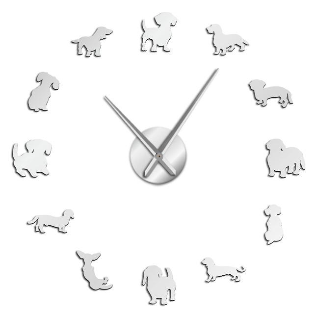 Dachshund Dog Wall Clock Dachshund Dog Wall Clock Furvenzy Silver 27 Inch