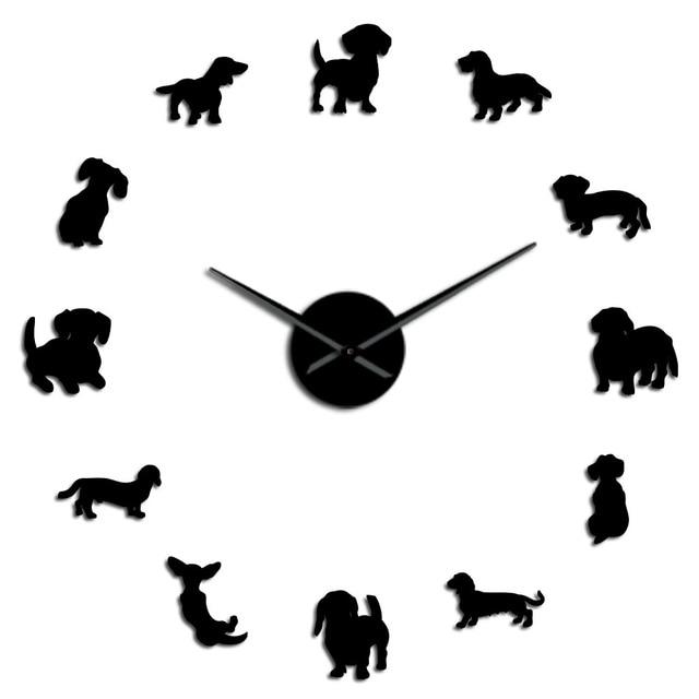 Dachshund Dog Wall Clock Dachshund Dog Wall Clock Furvenzy Black 27 Inch
