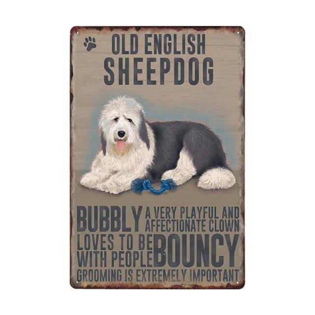 Dog Vintage Wall Plaque Dog Vintage Wall Plaque Furvenzy Old English Sheepdog