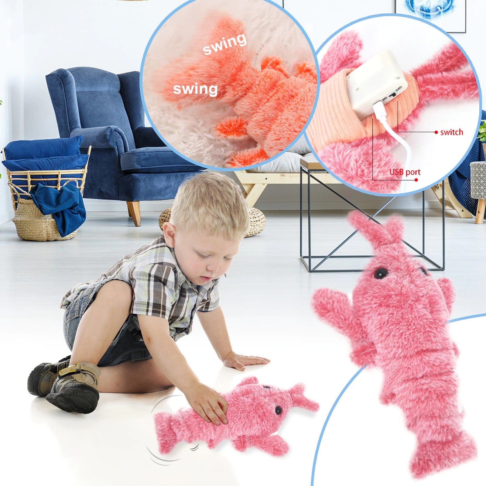 Electric Jumping Cat Toy - Moving Lobster Electric Jumping Cat Toy - Moving Lobster - Furvenzy