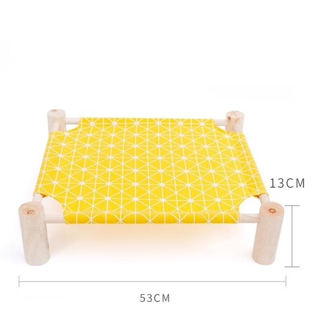 Elevated Cat Bed Hammocks - Wood Canvas Elevated Cat Bed Hammocks - Wood Canvas Furvenzy Yellow