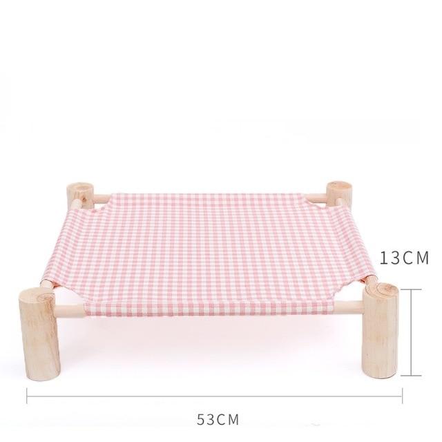 Elevated Cat Bed Hammocks - Wood Canvas Elevated Cat Bed Hammocks - Wood Canvas Furvenzy Pink