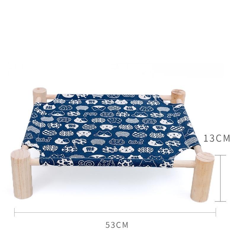Elevated Cat Bed Hammocks - Wood Canvas Elevated Cat Bed Hammocks - Wood Canvas Furvenzy Dark Blue