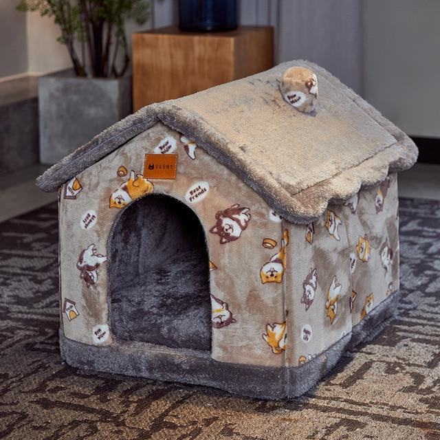 Foldable Kennel Dog House Bed Foldable Kennel Dog House Bed Furvenzy S 43x36x34cm Brown