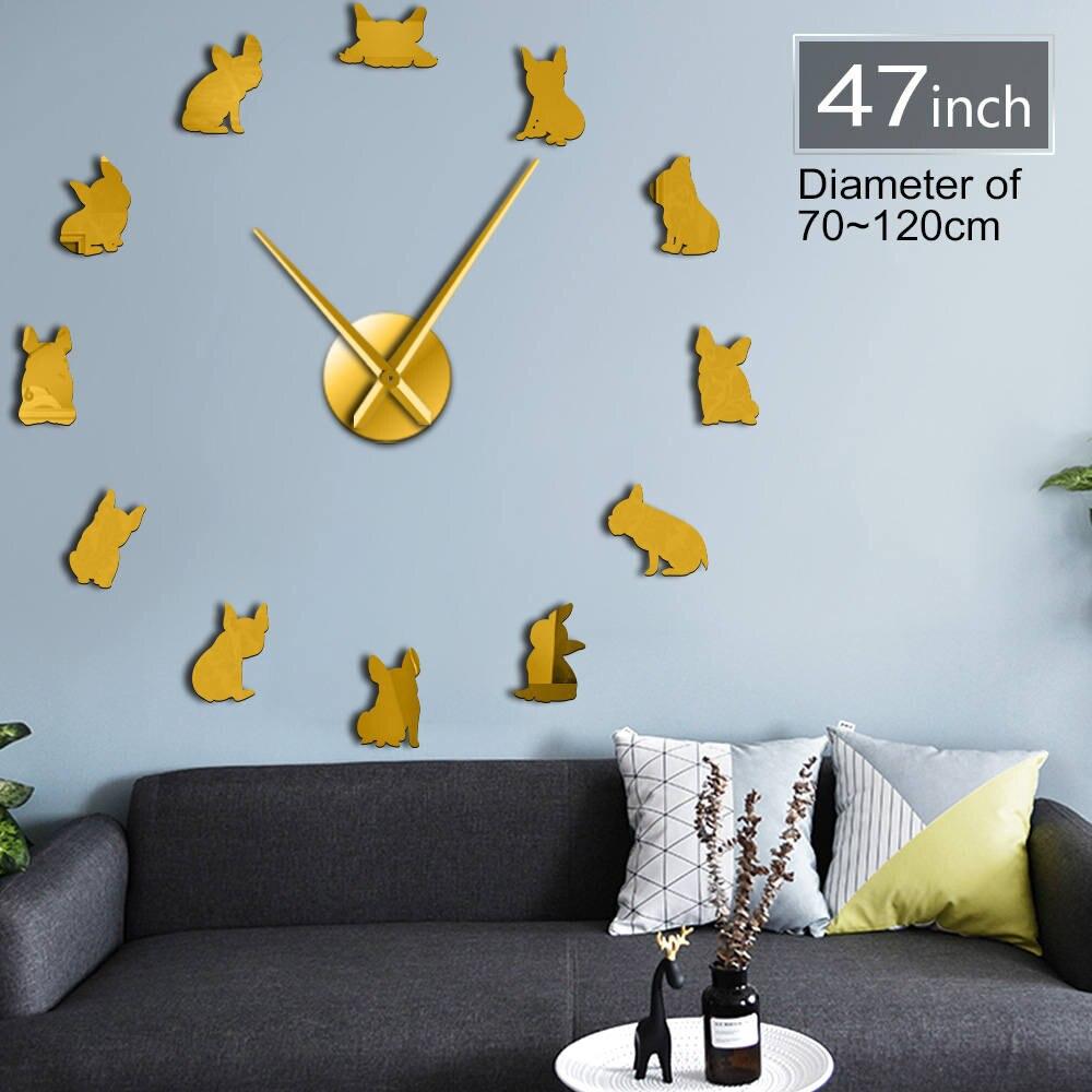 French Bulldog Wall Clock French Bulldog Wall Clock Furvenzy Gold 47 Inch