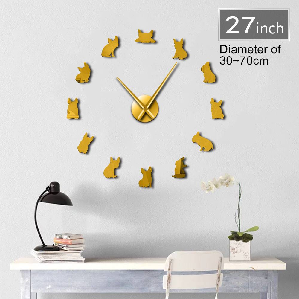 French Bulldog Wall Clock French Bulldog Wall Clock Furvenzy Gold 27 Inch
