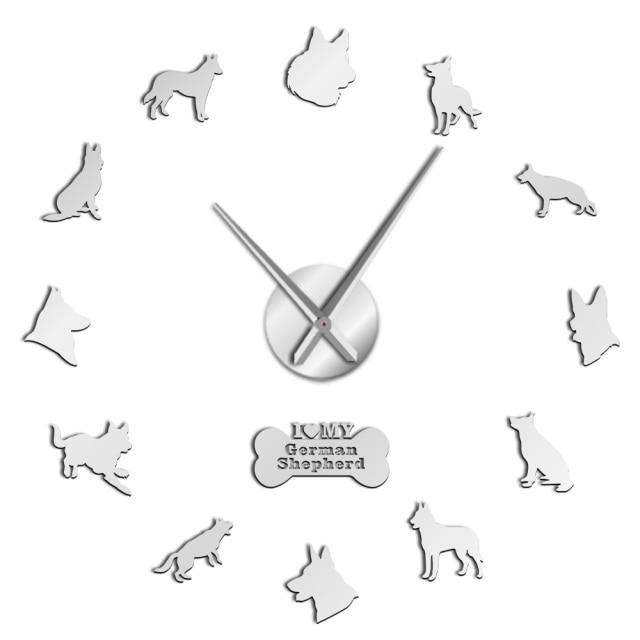 German Shepherd Wall Clock German Shepherd Wall Clock Furvenzy Silver 27 Inch