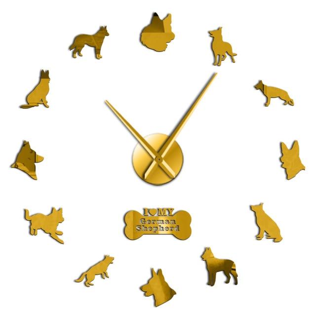 German Shepherd Wall Clock German Shepherd Wall Clock Furvenzy Gold 27 Inch