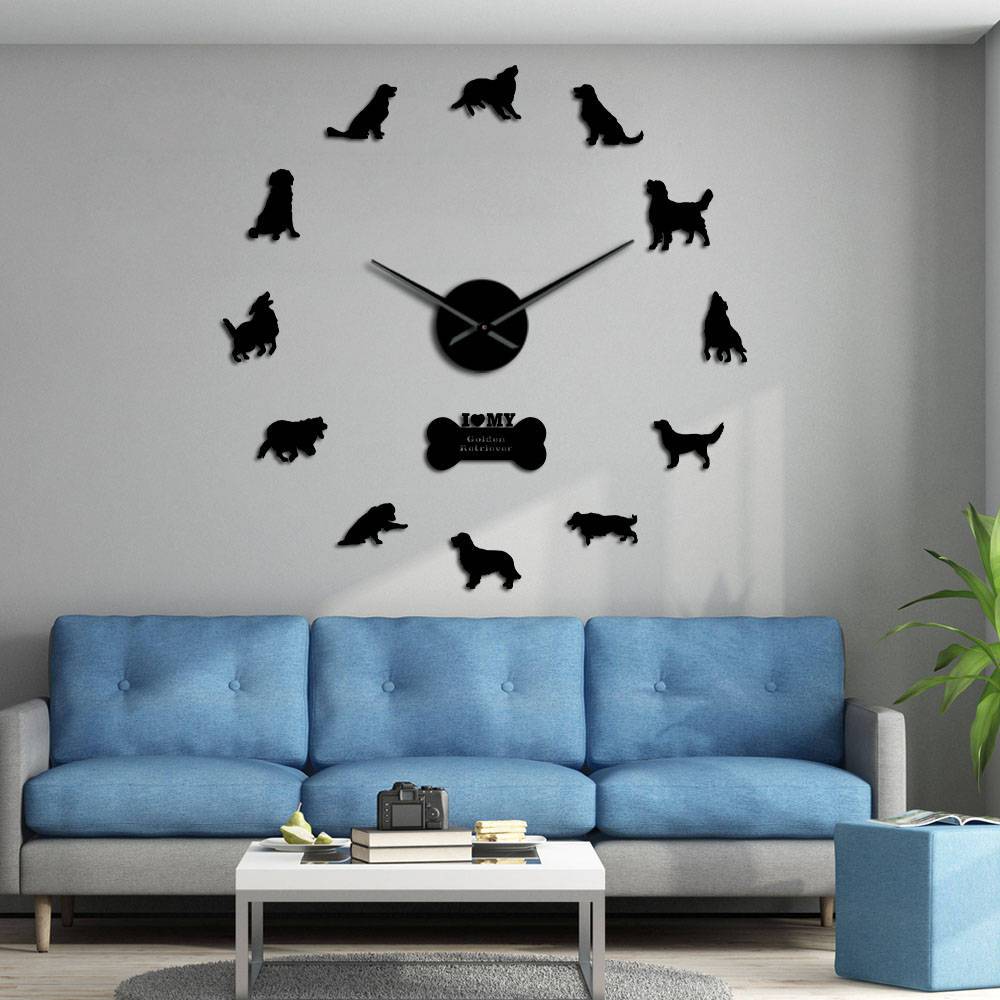 Golden Retriever Wall Clock Golden Retriever Wall Clock Furvenzy