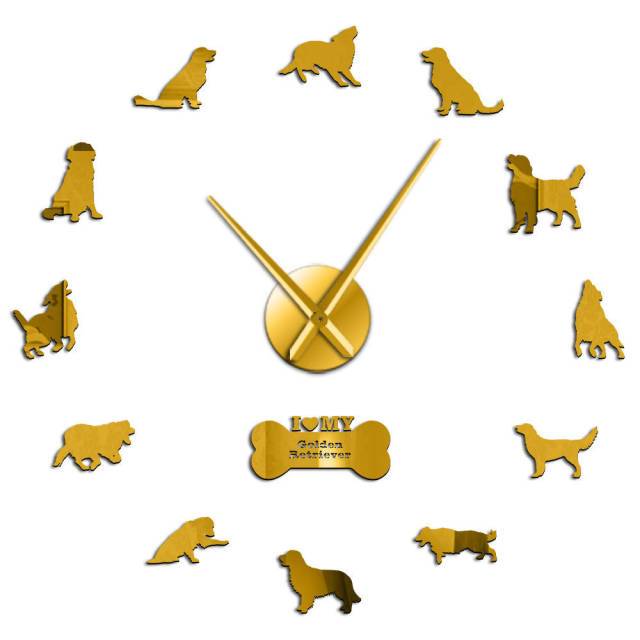 Golden Retriever Wall Clock Golden Retriever Wall Clock Furvenzy Gold 27 Inch