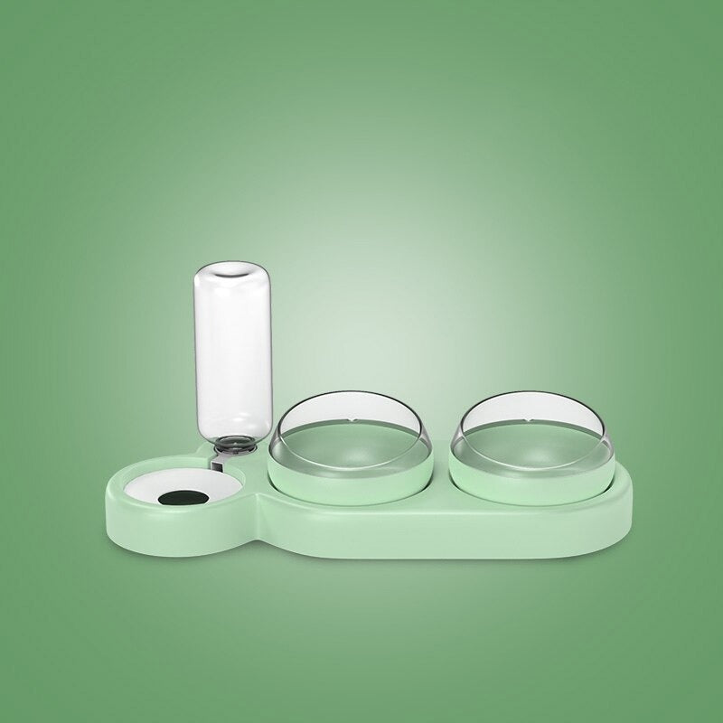 3 in 1 Elevated Cat Bowl with Water Fountain 3 in 1 Elevated Cat Bowl with Water Fountain Furvenzy Green 500ml