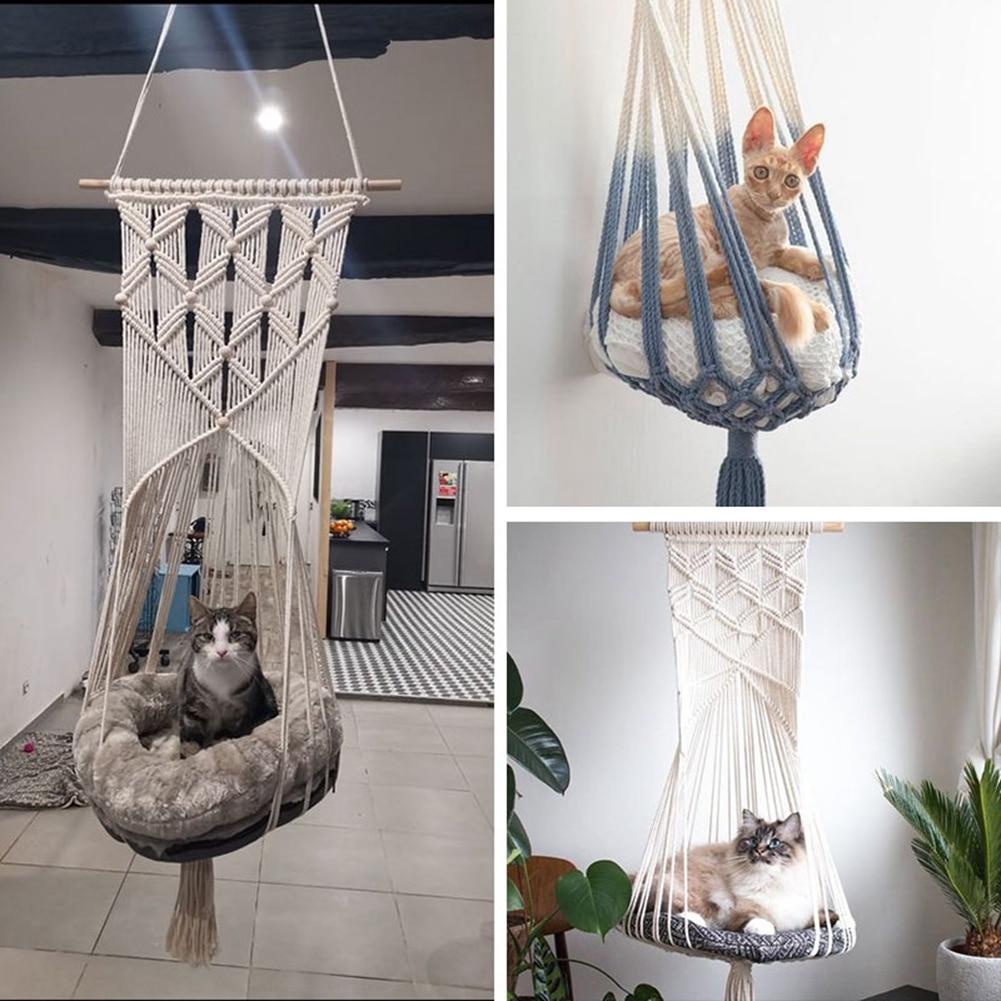 Hand-Woven Hanging Cotton Cat Dog Hammock Hand-Woven Hanging Cotton Cat Dog Hammock Furvenzy